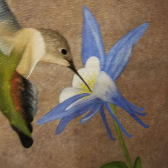 1995 signed Hummingbird painting w/matched mat - Picture 6 of 9